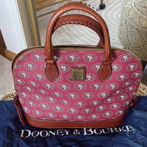 Dooney & Bourke 49ER Satchel with Leather Trim
